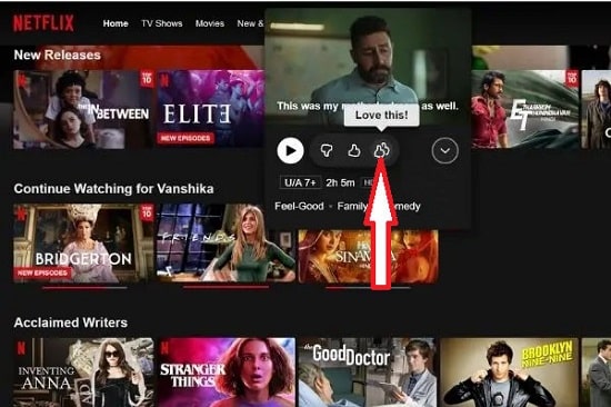 Netflix introduces the 'Two Thumbs Up' feature