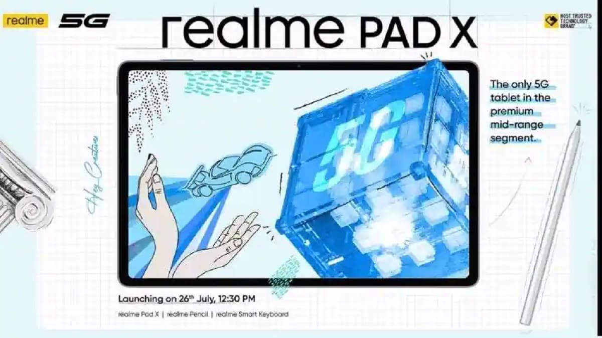 Realme Pad X Coming to India on July 26