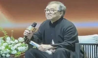 Jackie Chan appears with grey hair